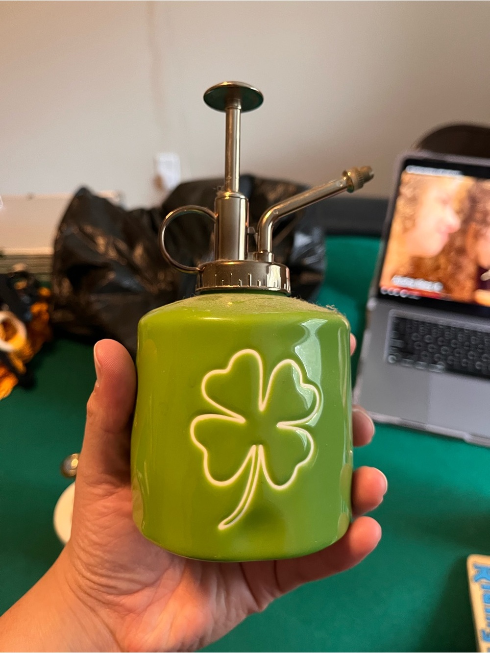 Rae Dunn Green Shamrock Mister